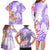 Polynesian Women's Day Wahine Family Matching Long Sleeve Bodycon Dress and Hawaiian Shirt Plumeria Marble Glaze - Purple LT7 - Polynesian Pride