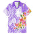 Polynesian Women's Day Wahine Family Matching Long Sleeve Bodycon Dress and Hawaiian Shirt Plumeria Marble Glaze - Purple LT7 Dad's Shirt - Short Sleeve Purple - Polynesian Pride