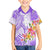 Polynesian Women's Day Wahine Family Matching Long Sleeve Bodycon Dress and Hawaiian Shirt Plumeria Marble Glaze - Purple LT7 Son's Shirt Purple - Polynesian Pride