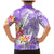 Polynesian Women's Day Wahine Family Matching Mermaid Dress and Hawaiian Shirt Plumeria Marble Glaze - Purple LT7 - Polynesian Pride