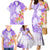 Polynesian Women's Day Wahine Family Matching Mermaid Dress and Hawaiian Shirt Plumeria Marble Glaze - Purple LT7 - Polynesian Pride