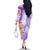 Polynesian Women's Day Wahine Family Matching Off Shoulder Long Sleeve Dress and Hawaiian Shirt Plumeria Marble Glaze - Purple LT7 - Polynesian Pride