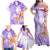 Polynesian Women's Day Wahine Family Matching Off Shoulder Maxi Dress and Hawaiian Shirt Plumeria Marble Glaze - Purple LT7 - Polynesian Pride