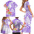 Polynesian Women's Day Wahine Family Matching Short Sleeve Bodycon Dress and Hawaiian Shirt Plumeria Marble Glaze - Purple LT7 - Polynesian Pride