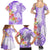 Polynesian Women's Day Wahine Family Matching Summer Maxi Dress and Hawaiian Shirt Plumeria Marble Glaze - Purple LT7 - Polynesian Pride