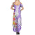 Polynesian Women's Day Wahine Family Matching Summer Maxi Dress and Hawaiian Shirt Plumeria Marble Glaze - Purple LT7 - Polynesian Pride