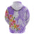 Polynesian Women's Day Wahine Hoodie Plumeria Marble Glaze - Purple LT7 - Polynesian Pride