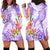 Polynesian Women's Day Wahine Hoodie Dress Plumeria Marble Glaze - Purple LT7 - Polynesian Pride