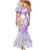 Polynesian Women's Day Wahine Mermaid Dress Plumeria Marble Glaze - Purple LT7 - Polynesian Pride