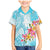 Polynesian Women's Day Wahine Family Matching Mermaid Dress and Hawaiian Shirt Plumeria Marble Glaze - Turquoise LT7 Son's Shirt Turquoise - Polynesian Pride