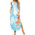 Polynesian Women's Day Wahine Summer Maxi Dress Plumeria Marble Glaze - Turquoise LT7 Women Turquoise - Polynesian Pride