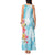 Polynesian Women's Day Wahine Tank Maxi Dress Plumeria Marble Glaze - Turquoise LT7 - Polynesian Pride