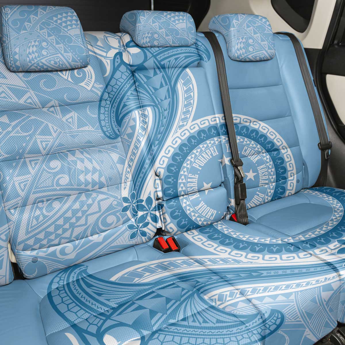 Micronesia FSM Back Car Seat Cover Shark and Manta Classic Style LT7 - Polynesian Pride