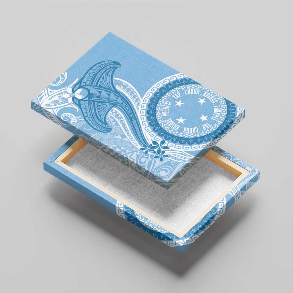 Micronesia FSM Canvas Wall Art Shark and Manta Classic Style LT7 - Polynesian Pride