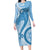 Micronesia FSM Family Matching Long Sleeve Bodycon Dress and Hawaiian Shirt Shark and Manta Classic Style