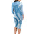 Micronesia FSM Family Matching Long Sleeve Bodycon Dress and Hawaiian Shirt Shark and Manta Classic Style