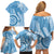 Micronesia FSM Family Matching Off Shoulder Short Dress and Hawaiian Shirt Shark and Manta Classic Style