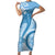 Micronesia FSM Family Matching Short Sleeve Bodycon Dress and Hawaiian Shirt Shark and Manta Classic Style