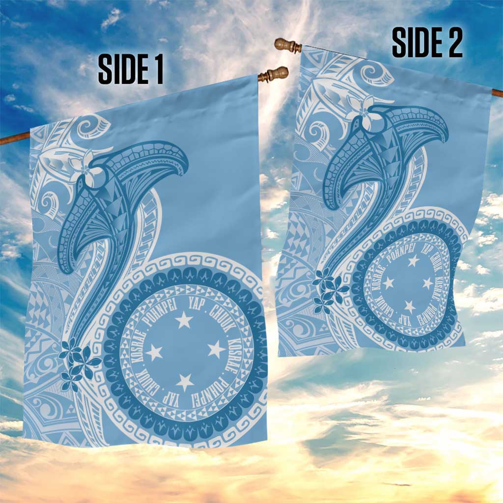 Micronesia FSM Garden Flag Shark and Manta Classic Style LT7 - Polynesian Pride