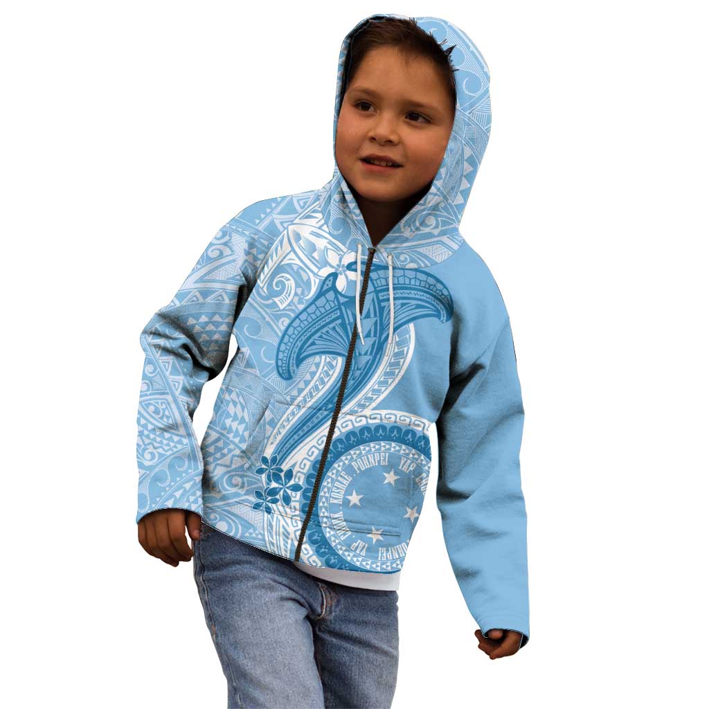 Micronesia FSM Kid Hoodie Shark and Manta Classic Style LT7 - Polynesian Pride