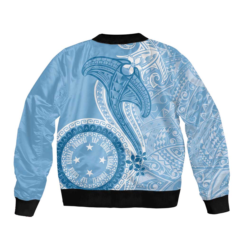 Micronesia FSM Sleeve Zip Bomber Jacket Shark and Manta Classic Style LT7 - Polynesian Pride