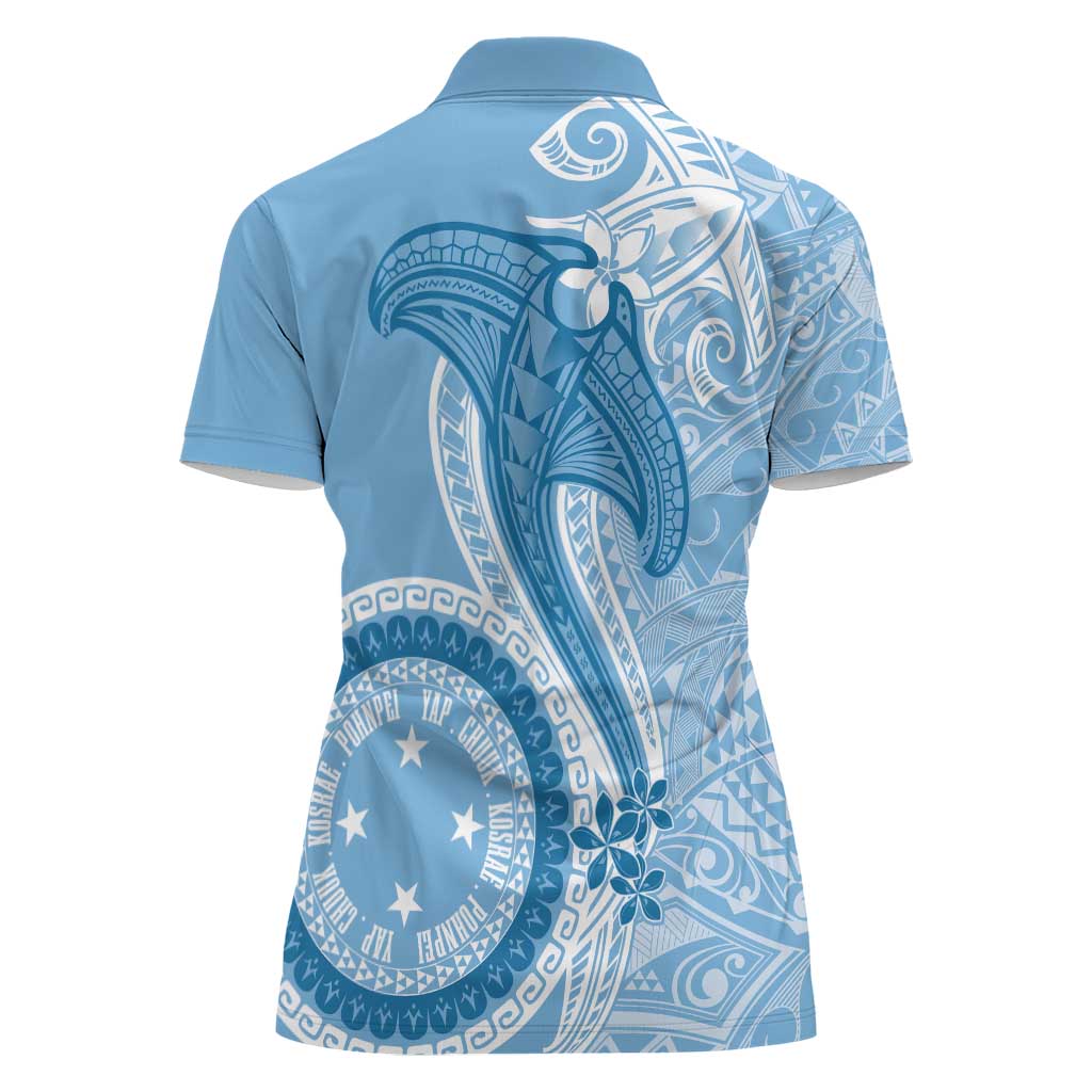 Micronesia FSM Women Polo Shirt Shark and Manta Classic Style LT7 - Polynesian Pride