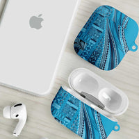 Pasifika Women's Day - Samoa Siapo Malu Tattoo Inspired AirPods Case Turquoise LT7 - Polynesian Pride