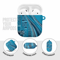 Pasifika Women's Day - Samoa Siapo Malu Tattoo Inspired AirPods Case Turquoise LT7 - Polynesian Pride