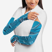 Pasifika Women's Day - Samoa Siapo Malu Tattoo Inspired Arm Sleeves Turquoise LT7 - Polynesian Pride