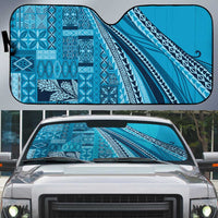 Pasifika Women's Day - Samoa Siapo Malu Tattoo Inspired Auto Sun Shade Turquoise LT7 Turquoise - Polynesian Pride