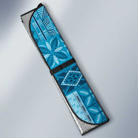 Pasifika Women's Day - Samoa Siapo Malu Tattoo Inspired Auto Sun Shade Turquoise LT7 - Polynesian Pride