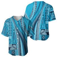 Pasifika Women's Day - Samoa Siapo Malu Tattoo Inspired Baseball Jersey Turquoise LT7 - Polynesian Pride