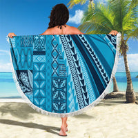Pasifika Women's Day - Samoa Siapo Malu Tattoo Inspired Beach Blanket Turquoise LT7 - Polynesian Pride