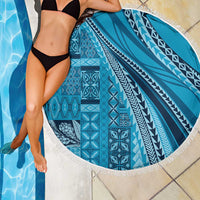 Pasifika Women's Day - Samoa Siapo Malu Tattoo Inspired Beach Blanket Turquoise LT7 - Polynesian Pride