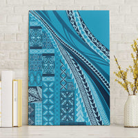 Pasifika Women's Day - Samoa Siapo Malu Tattoo Inspired Canvas Wall Art Turquoise LT7 Without Frame Turquoise - Polynesian Pride