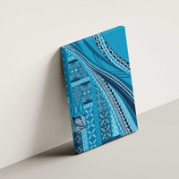 Pasifika Women's Day - Samoa Siapo Malu Tattoo Inspired Canvas Wall Art Turquoise LT7 - Polynesian Pride