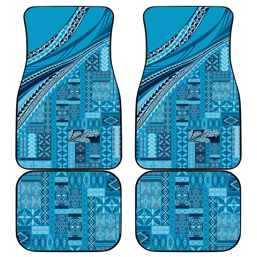 Pasifika Women's Day - Samoa Siapo Malu Tattoo Inspired Car Mats Turquoise LT7 - Polynesian Pride