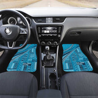 Pasifika Women's Day - Samoa Siapo Malu Tattoo Inspired Car Mats Turquoise LT7 Set 2pcs - Front Turquoise - Polynesian Pride