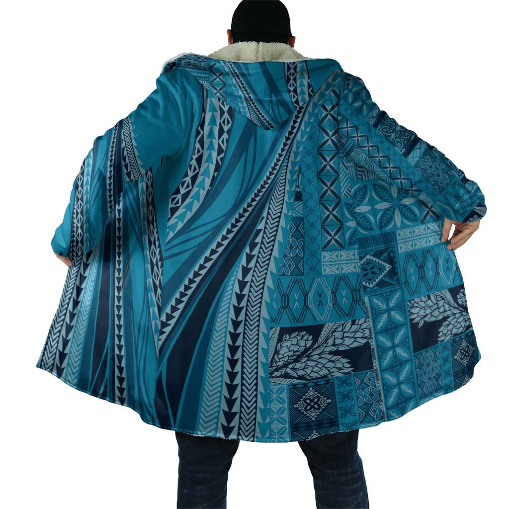 Pasifika Women's Day - Samoa Siapo Malu Tattoo Inspired Cloak Turquoise LT7 - Polynesian Pride