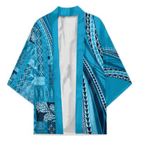 Pasifika Women's Day - Samoa Siapo Malu Tattoo Inspired Kimono Turquoise LT7 Unisex Turquoise - Polynesian Pride