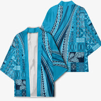 Pasifika Women's Day - Samoa Siapo Malu Tattoo Inspired Kimono Turquoise LT7 - Polynesian Pride