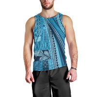 Pasifika Women's Day - Samoa Siapo Malu Tattoo Inspired Men Tank Top Turquoise LT7 - Polynesian Pride