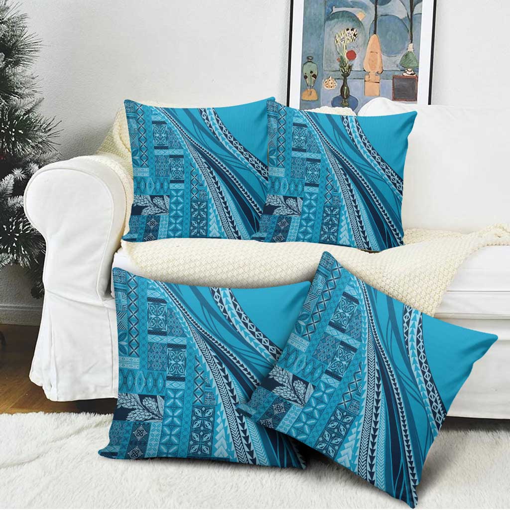 Pasifika Women's Day - Samoa Siapo Malu Tattoo Inspired Pillow Cover Turquoise LT7 - Polynesian Pride