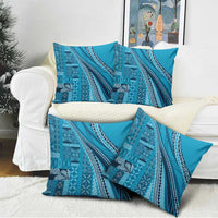 Pasifika Women's Day - Samoa Siapo Malu Tattoo Inspired Pillow Cover Turquoise LT7 - Polynesian Pride