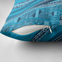 Pasifika Women's Day - Samoa Siapo Malu Tattoo Inspired Pillow Cover Turquoise LT7 - Polynesian Pride