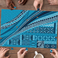 Pasifika Women's Day - Samoa Siapo Malu Tattoo Inspired Puzzle Turquoise LT7 - Polynesian Pride