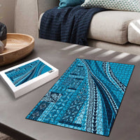 Pasifika Women's Day - Samoa Siapo Malu Tattoo Inspired Puzzle Turquoise LT7 - Polynesian Pride