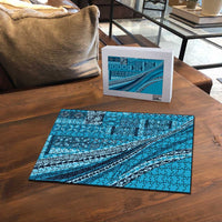 Pasifika Women's Day - Samoa Siapo Malu Tattoo Inspired Puzzle Turquoise LT7 - Polynesian Pride