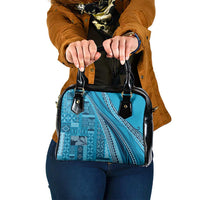Pasifika Women's Day - Samoa Siapo Malu Tattoo Inspired Shoulder Handbag Turquoise LT7 One Size Turquoise - Polynesian Pride