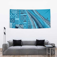 Pasifika Women's Day - Samoa Siapo Malu Tattoo Inspired Tapestry Turquoise LT7 - Polynesian Pride